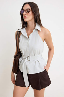 Yesil Mini Ekoseli Kusakl? Gomlek TWOSS26GO00160