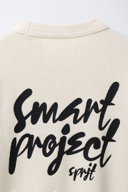 WAFFLE SWEATSHIRT WITH SLOGAN AND ELBOW PATCHES - Zara фото 3
