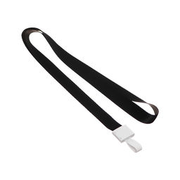 Цена за 100 шт. Лента для бейджа, ширина-15 мм, длина-80 см, с пластиковым держателем, черная