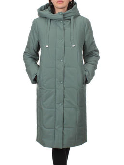 1133 GRAY/GREEN Пальто зимнее облегченное женское (холлофайбер 150 гр.)