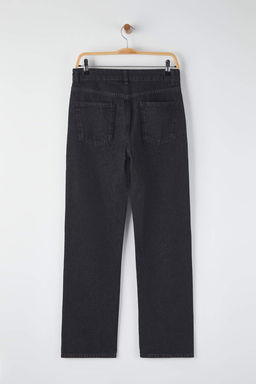 Siyah Yuksek Bel Straight Smoke Jeans TWOAW26JE00158 - Trendyolmilla фото 2