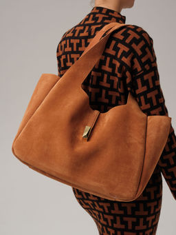 Замшевая сумка шоппер Deboro 31054 вуд