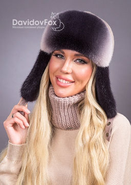 Ушанка норка трикотаж зефир - Davidovfox фото 2