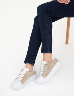 Bej Deri Sneaker