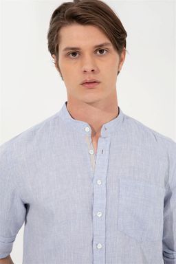 Мужская голубая рубашка с длинным рукавом - U.s. polo assn фото 2