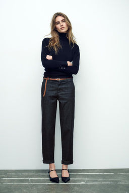 CHINO TROUSERS WITH BRAIDED BELT
