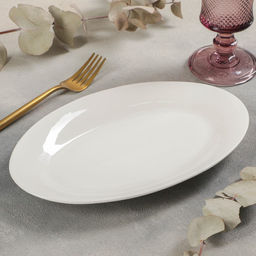 Блюдо фарфоровое овальное c утолщённым краем White Label, 25,5172 см, цвет белый