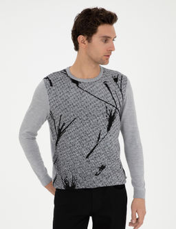 Светло-серый зауженный свитер - Cacharel фото 3