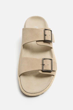 DOUBLE STRAP LEATHER SANDALS - Zara фото 11