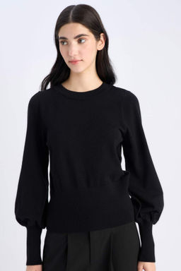 Regular Fit Bisiklet Yaka Basic Duz Triko Kazak - Defacto фото 2