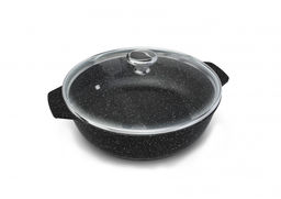 Жаровня 2,5л со стекл.крышкой "Каменная" Черный Гранит арт.186525, НЕВА