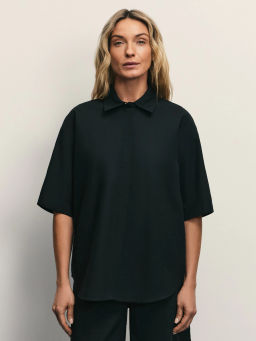 Рубашка прямого кроя из хлопка / Zarina  фото 3