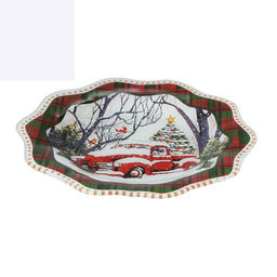 Тарелка Доляна Новогоднее настроение, d=25 см, стекло