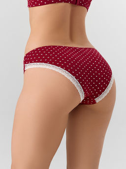 Цена за 2 штуки! Трусы слипы женские красные с принтом в сердечко - Mark formelle фото 3