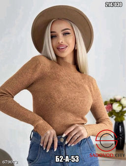 Женская однотонная водолазка