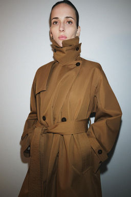 OVERSIZE FAUX FUR COLLAR TRENCH COAT ZW COLLECTION LIMITED EDITION - Zara фото 13