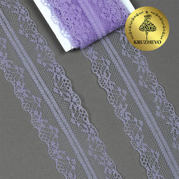 Кружево-трикотаж KRUZHEVO арт.TBY 150-1 шир.40мм цв.07 сиреневый уп.9,14м