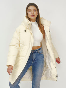 Куртка пальто зимняя синтепон светло-бежевого цвета - Mtforce фото 14