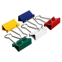 Набор зажимов для бумаг цветных 51 мм, 12 штук, 4 цвета, в пластиковой тубе