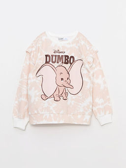 Bisiklet Yaka Dumbo Bask?l? Uzun Kollu K?z ?ocuk Sweatshirt