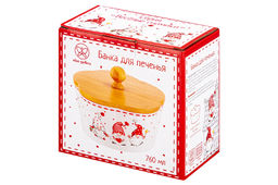 Банка д/печенья 14,8*14,8*11,5 см 760 мл Весёлые гномики с деревянной крышкой - Elan gallery фото 12