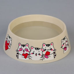 Цена за 2 шт. Миска пластиковая «Милые котята», бежевая, 300 мл