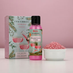 Подарочный набор новогодний «Игристого года»: гель для душа 100 мл и соль для ванны 100 г, Чистое счастье