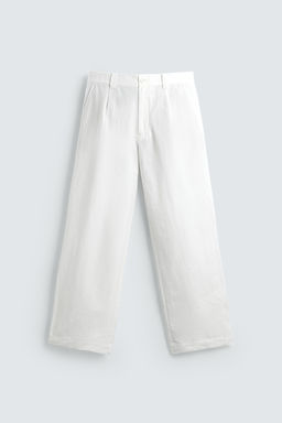 PANTAL?N WIDE FIT PLIEGUES / Blanco - Zara фото 7