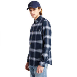 Рубашка Timberland Shirt Heavy Flannel Check Regular синяя  фото 3