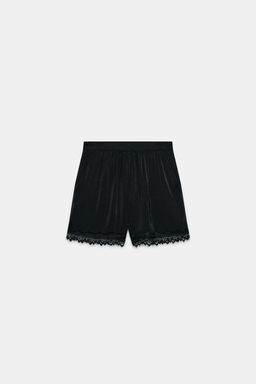 SHORTS SATINADOS PUNTILLA / Negro - Zara фото 7