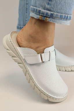 03 | Duki | Белые женские медицинские сабо натуральная кожа - Milka shoes&more фото 8