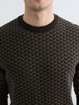 Erkek Desenli Regular Fit Triko Kazak