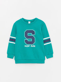 Bisiklet Yaka Bask?l? Erkek Bebek Sweatshirt ve E?ofman Alt 2li - Waikiki фото 2