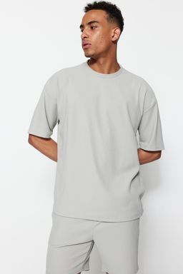 TRENDYOL MAN Kahverengi Premium Oversize Bisiklet Yaka K?sa Kol Dokulu K?r?smaz Ottoman T-Shirt TMNSS23TS00081 - Trendyolmilla фото 23