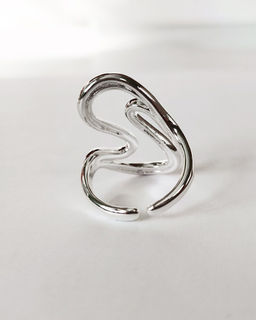 Кольцо с белым серебрением