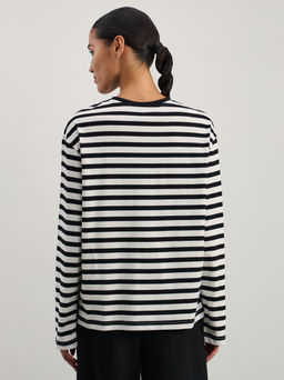 Лонгслив в полоску из хлопка / Zarina  фото 5