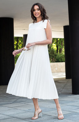 Платье-плиссе белый