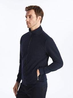 Dik Yaka Uzun Kollu Erkek Fermuarl? Sweatshirt