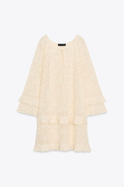 POINTELLE KNIT RUFFLE DRESS - Zara фото 4