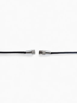 Шнурок нейлон 60 см, чёрный, винтовой замок серебро