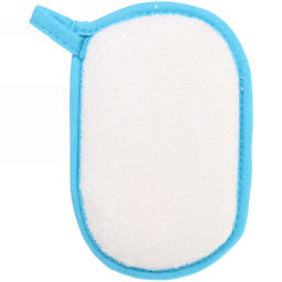 Цена за 4 шт. Губка для тела махровая детская "Happy baby - Зайчик Остин" , 13*8,5 см (ZIP пакет)