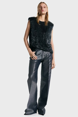 Top de lentejuelas con hombreras - H&m фото 3