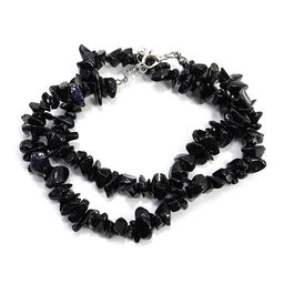 Бусы из камня Черный агат символ удачи и благополучия 45см