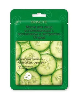 SKINLITE Маска тканевая успок.с Коллагеном и экстрактом Огурца 1*23мл
