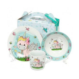 Набор Единорог тарелка 18см, салатник 15см, кружка 230мл C518 (292090) /DANIKS/ фото 2