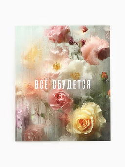 Открытки-мини в коробке со скрепками Цветы, набор 35 штук, 8?10 см