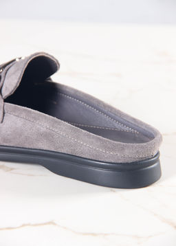 Сабо лоферы 1080.2614bl. серый замок замша