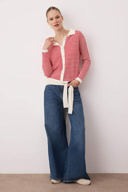 K?rm?z? Cizgili Polo Yaka Detayl? Triko H?rka TWOAW26HI00263 - Trendyolmilla фото 2