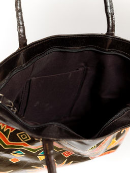 Сумка натуральная кожа ручной принт № 1167/20 - Ганг фото 3