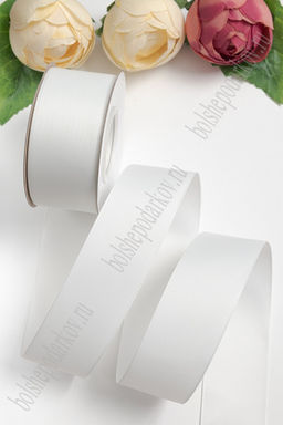 Лента репсовая 4 см*20 ярд 1 сорт (SF-1349) молочный №42 - Больше подарков фото 2